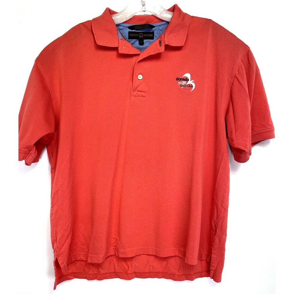 TOMMY HILFIGER Polo/Dorado De Mar C.C. Mens Medium Salmon Colored Golf (Z27)
